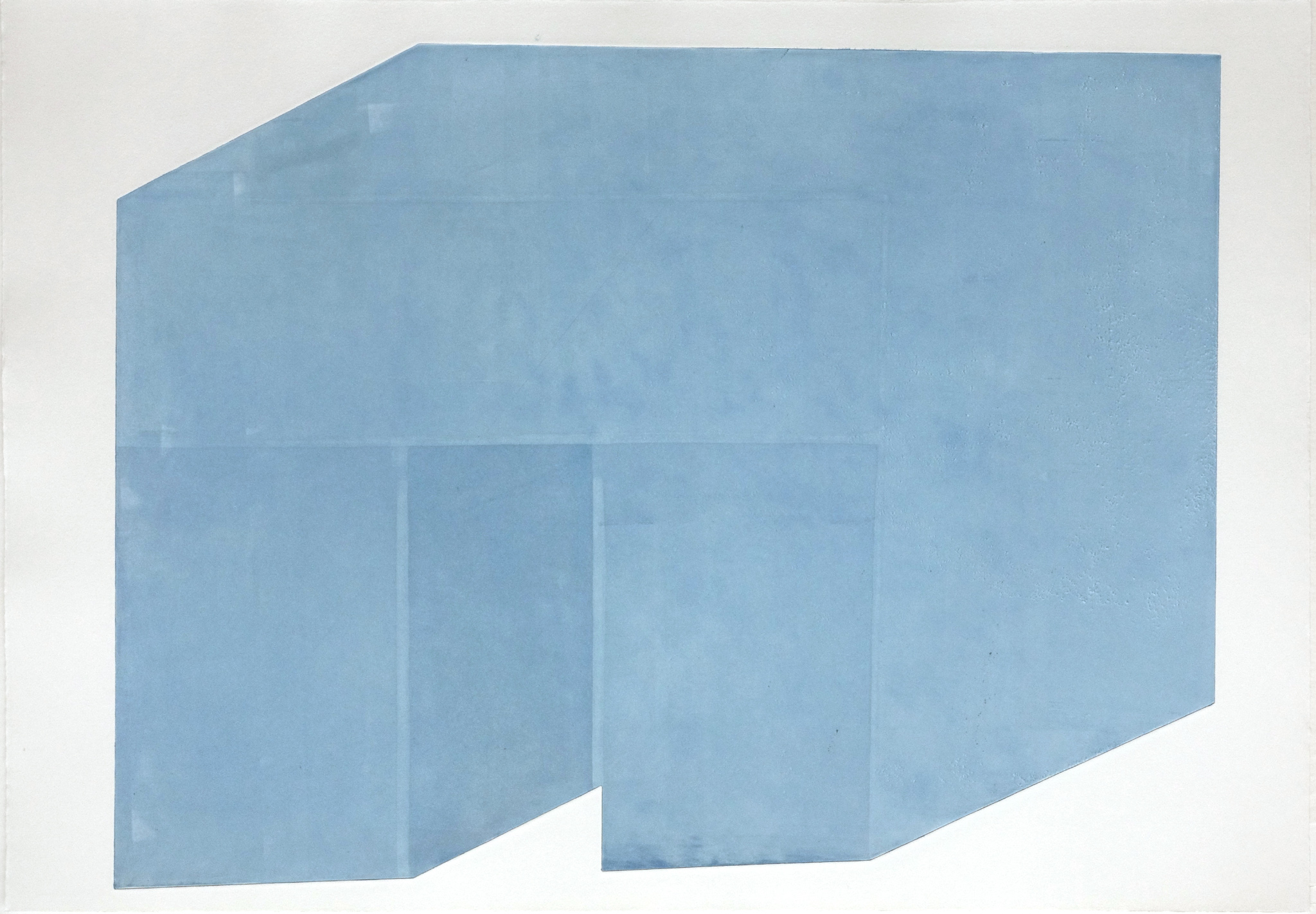 cubo blu, 2020, aquatinta, 60 x 40 cm
